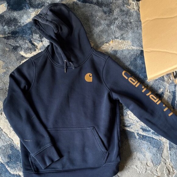 Carhartt Navy Hoodie with Gold Accents - Picture 3 of 4